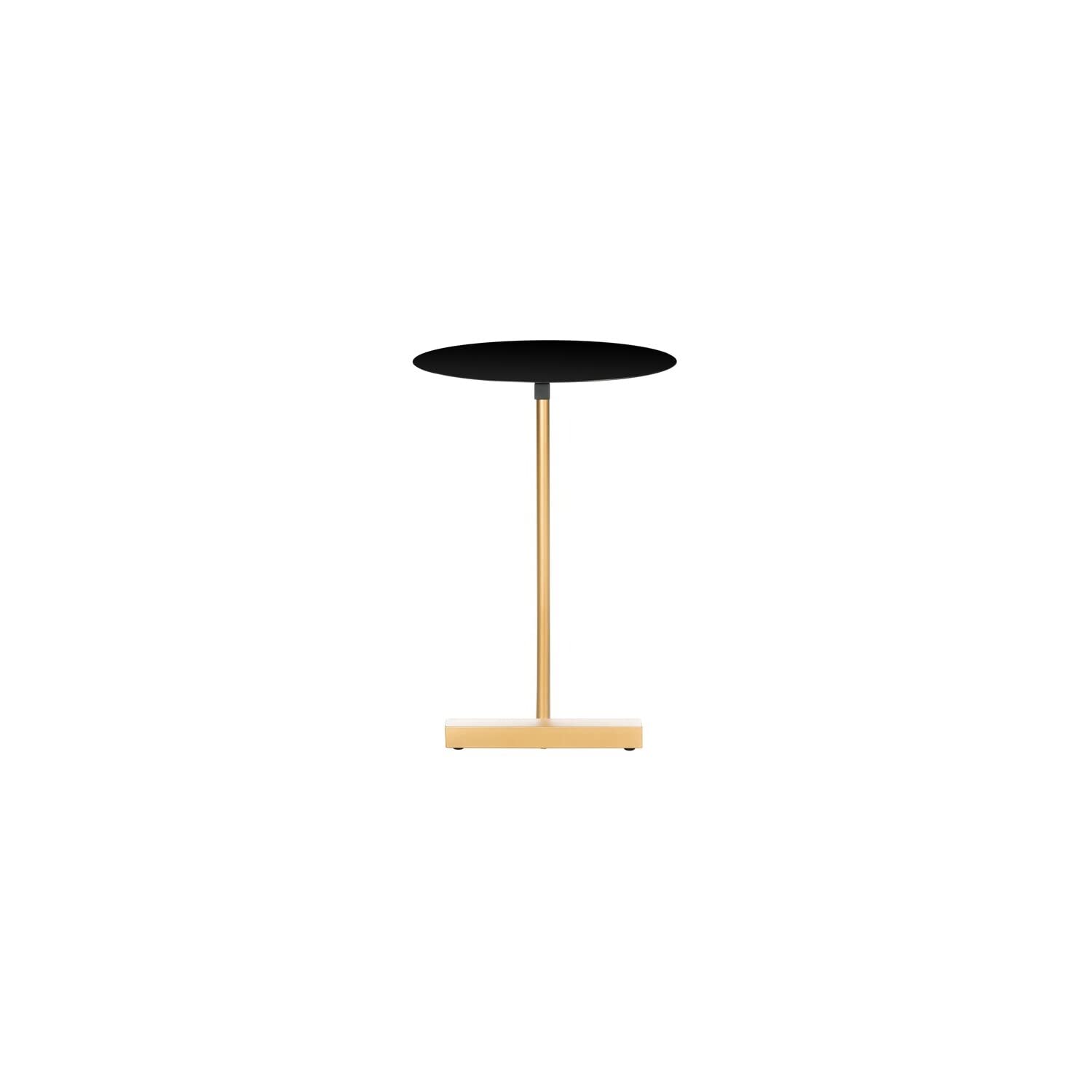 Home Collection Haylee Black/Gold Round Side Table for Living Room