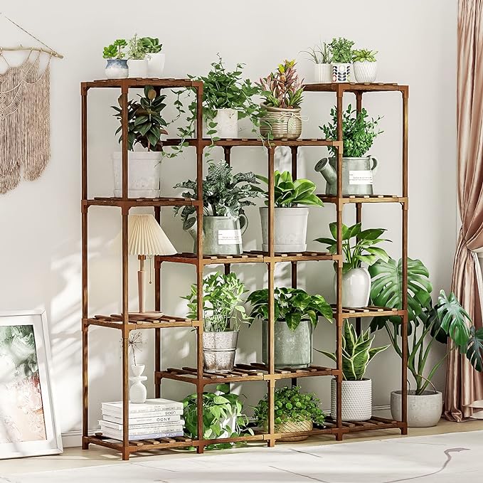 Eco Friendly 11-Tier Wooden Plant Stand