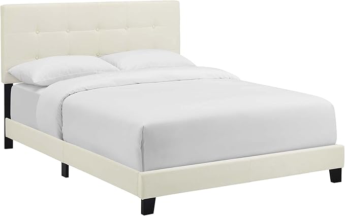 Amira Tufted Performance Velvet Upholstered Twin Bed in Gray
