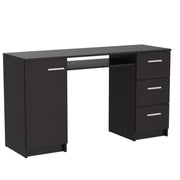 Computer Desk with 3 Drawers, 1 Door and 1 Storage Shelf,