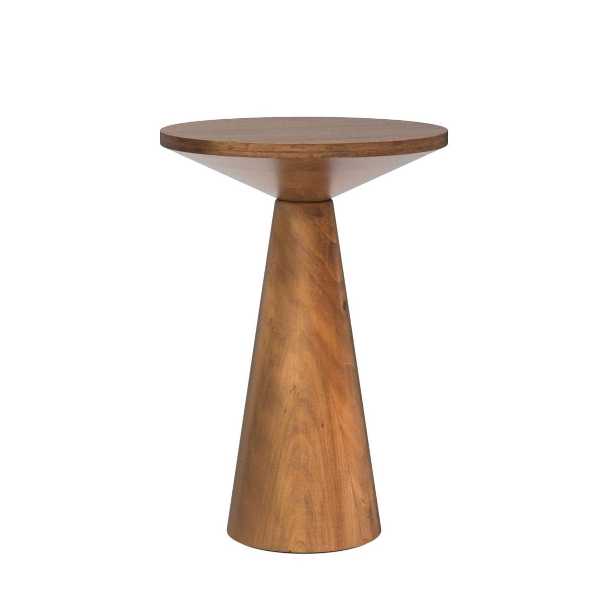 Small Pedestal End Table Round Farmhouse Martini Table Wood Plant Stand Rustic Drink