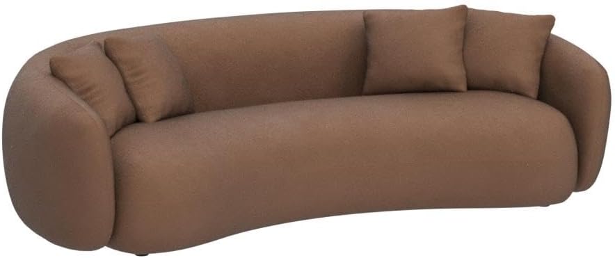 101" Modern Oversized Curved Sofa, Back Upholstered Boucle Couch