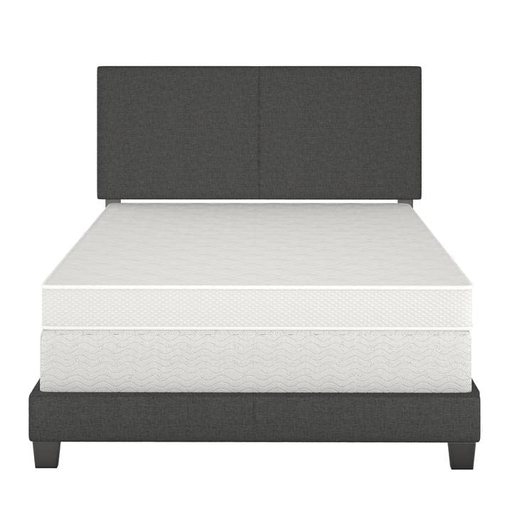 Tivoli Charcoal Linen Upholstered Platform Bed Frame