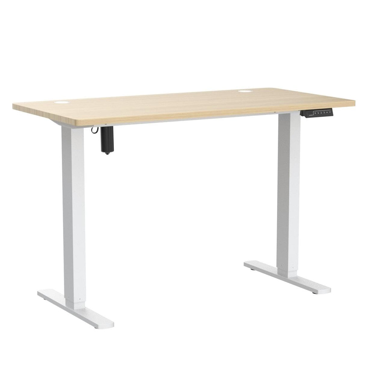SMUG Height Adjustable Electric Standing Desk, 48 x 24 Inches Sit Stand up Desk Home Office Computer Desk, Ergonomic Desk with Memory Controller Standing Table Natural