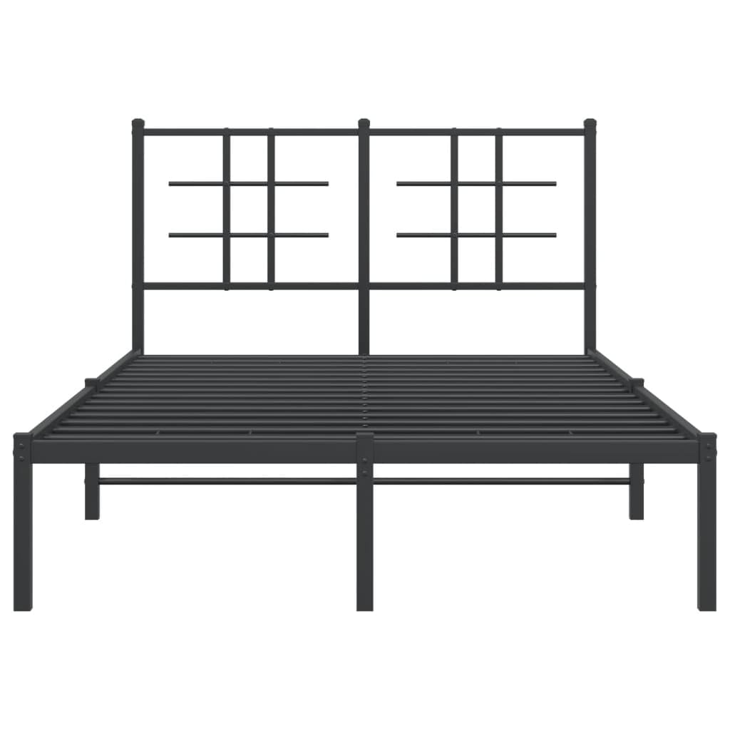 Metal Bed Frame with Headboard, Double Bed Bedroom Furniture