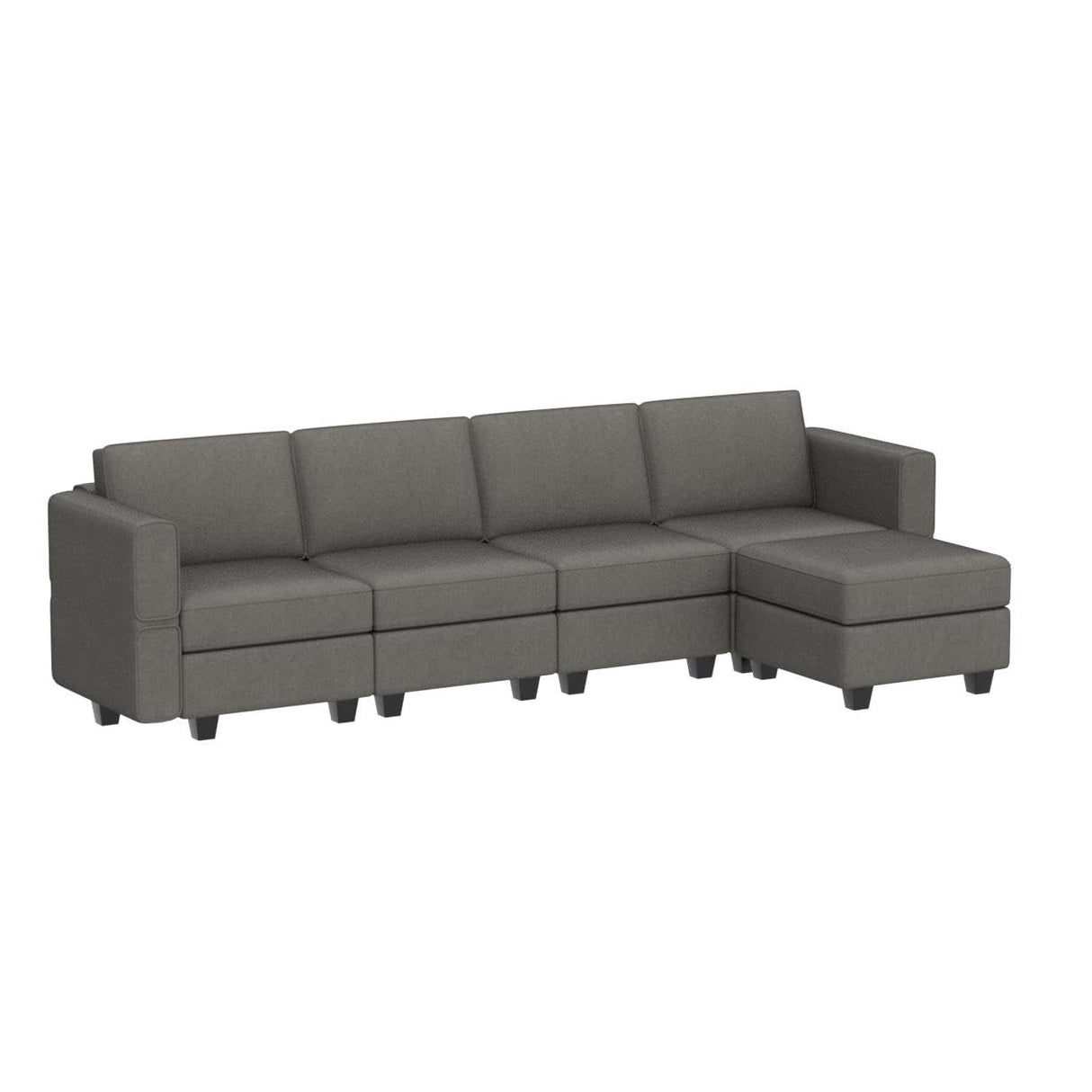 L Shaped Sofa with Storage Seat Fabric Modular Sectional Couch Reversible Chaise