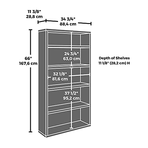 by Sauder Affirm 36"x66" 5 Shelf Bookcase, Classic Cherry Finish
