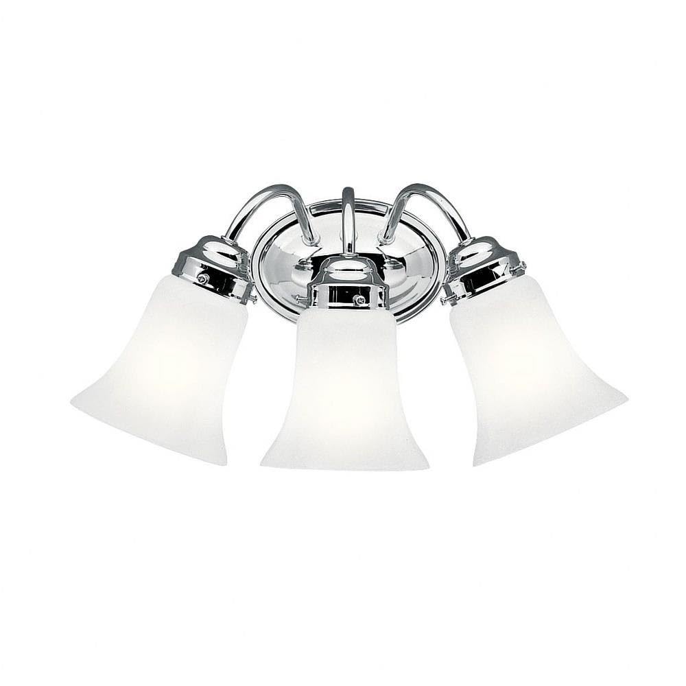 3 Light Bath Fixture - with Transitional Inspirations - 8.75 inches Tall by 18 inches