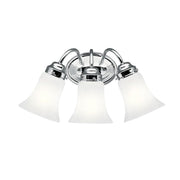 3 Light Bath Fixture - with Transitional Inspirations - 8.75 inches Tall by 18 inches