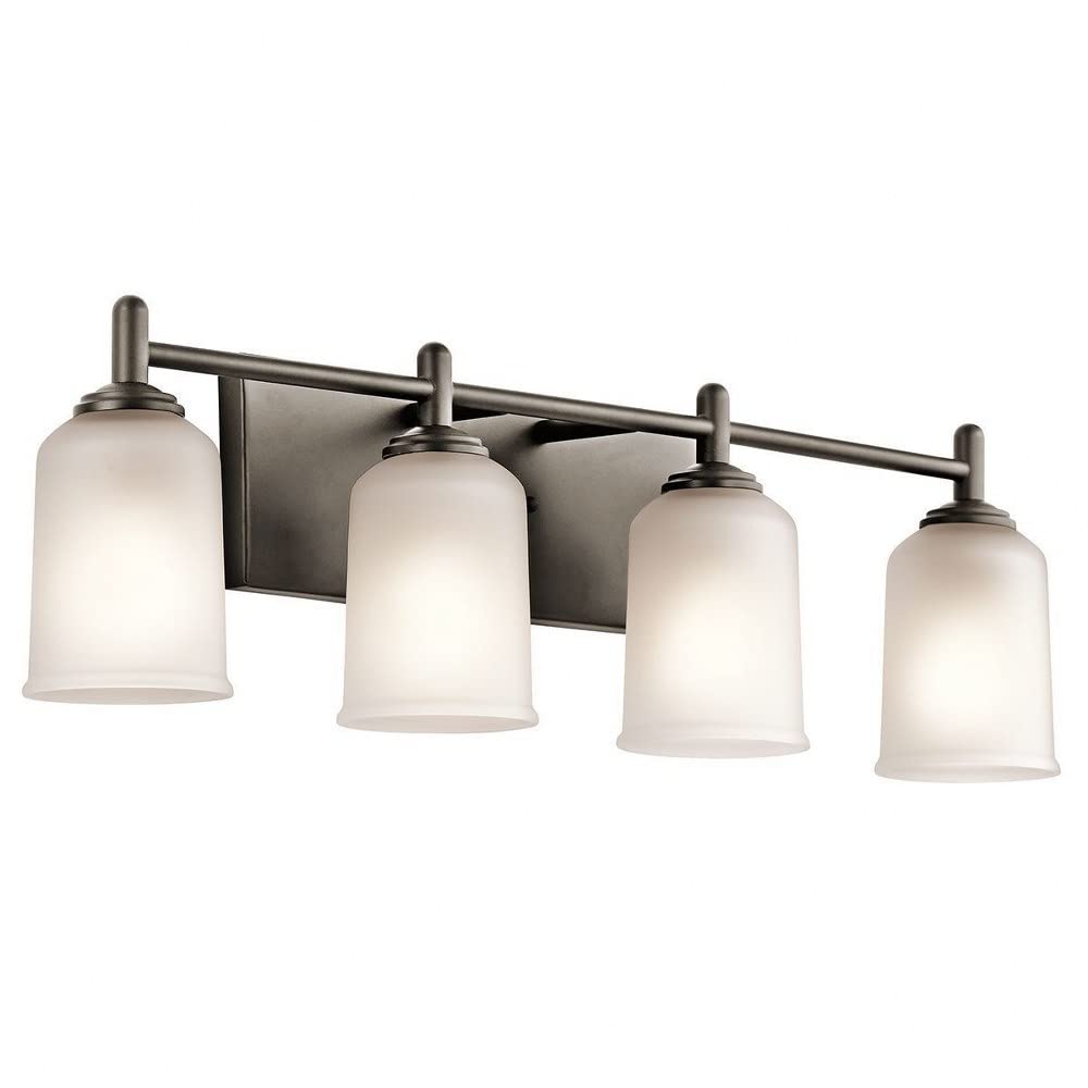 Shailene 29.5" 4 Light Vanity Light with Satin Etched Glass in Brushed Nickel