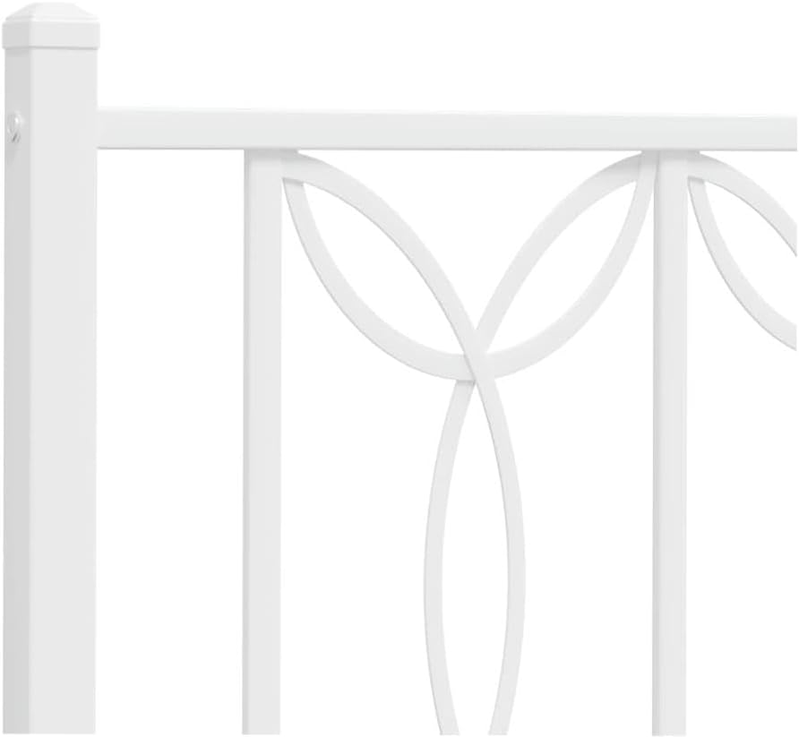 allesoky Bed Frame Without Mattress with Footboard White 39.4x78.7-White(100 x 200 cm)