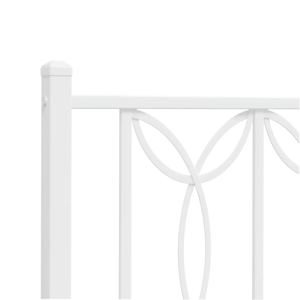 allesoky Bed Frame Without Mattress with Footboard White 39.4x78.7-White(100 x 200 cm)