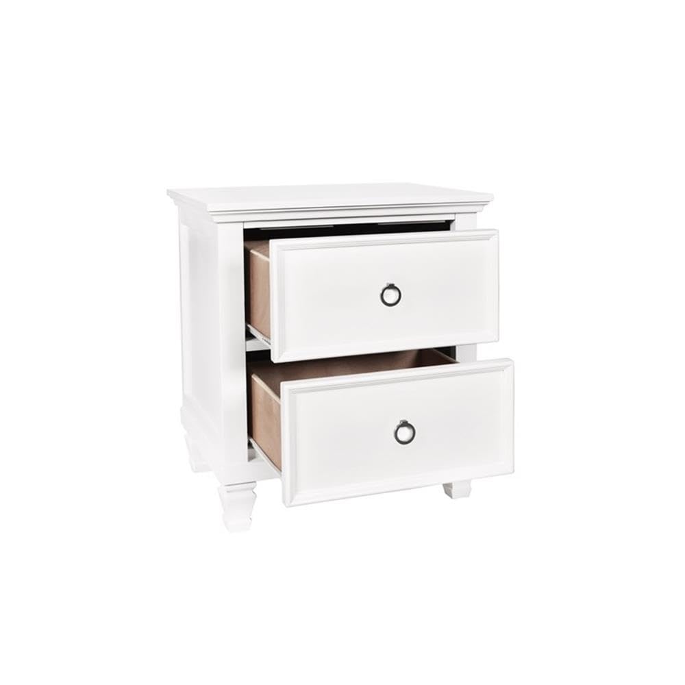 Tamarack Wood 2-Drawer Nightstand, White