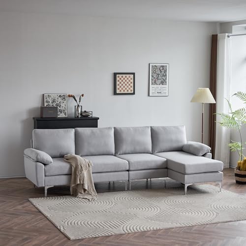 Convertible Sectional Sofa 110" L-Shape Sofa Couch 4-Seat Couch