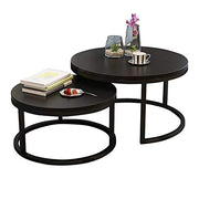 Set of 2 Modern Nest of Tables Nesting Coffee Table Round Sofa Side End Table