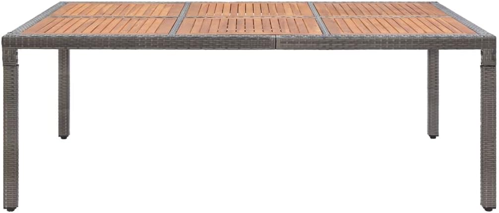 Outdoor Garden Dining Table - Grey & Natural Wood Finish