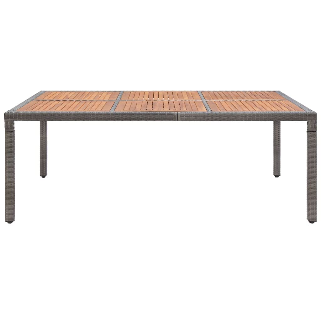 Outdoor Garden Dining Table - Grey & Natural Wood Finish