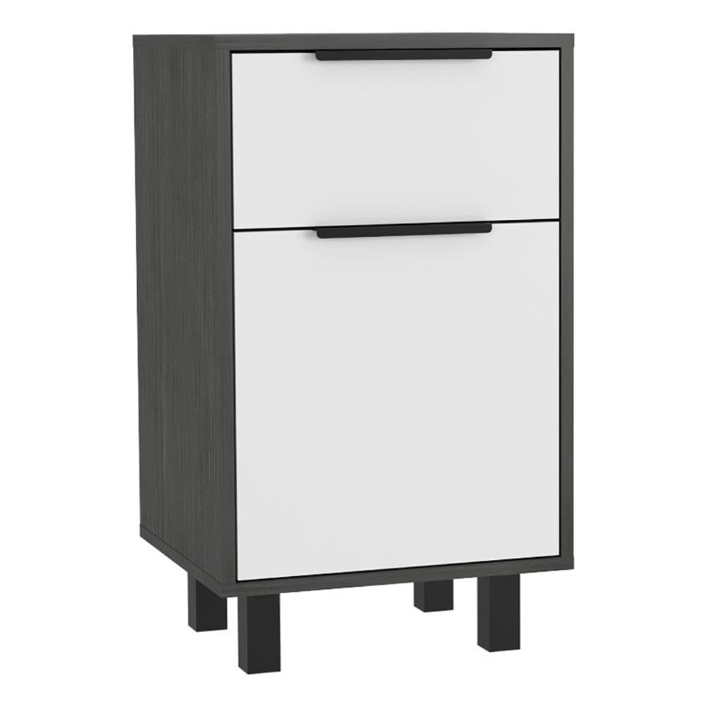 2-Piece Set with Nightstand in Gray and Night Stand