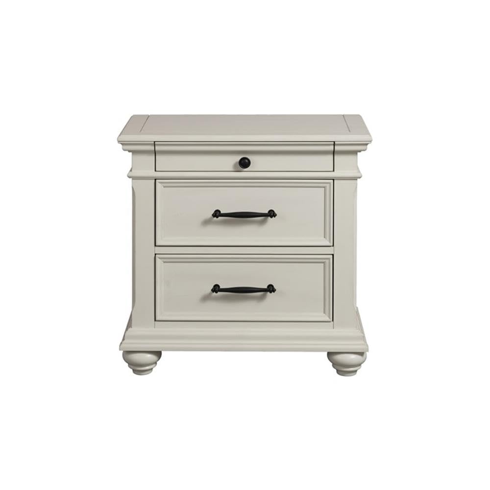 Furnishings Brooks 3-Drawer Nightstand with USB Ports