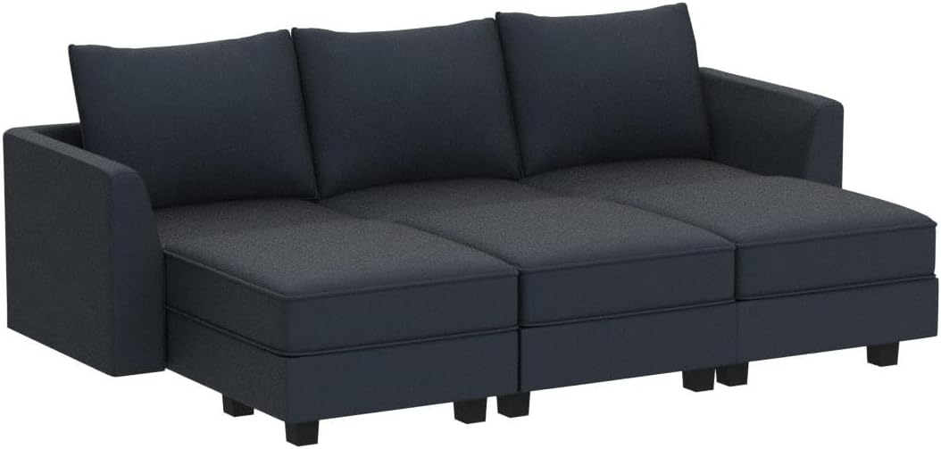 Modular Sectional Sleeper Sofa with Storage Seat Velvet Sectional Sofa