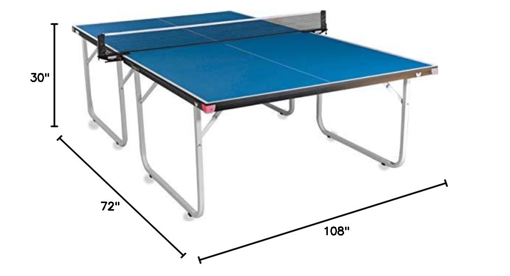 Compact 19 Ping Pong Table - Foldable Table Tennis Table with Wheels - Regulation Size Ping Pong Table with Detachable Net Included - Ships Assembled