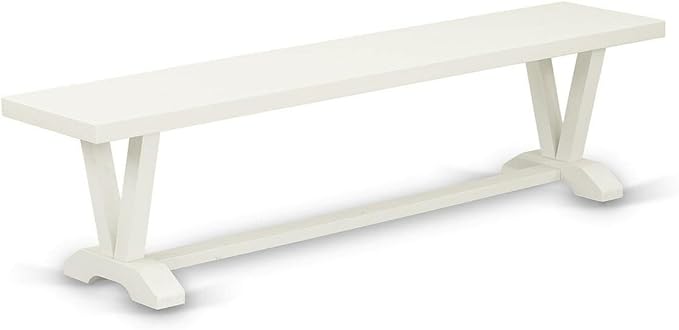 V-Style Dining Bench with Wooden Seat