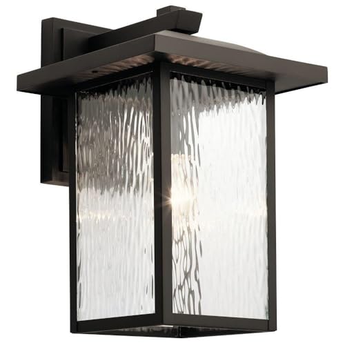 Capanna 16" Outdoor Wall Light in Black, 1-Light Exterior Wall Sconce Porch Light