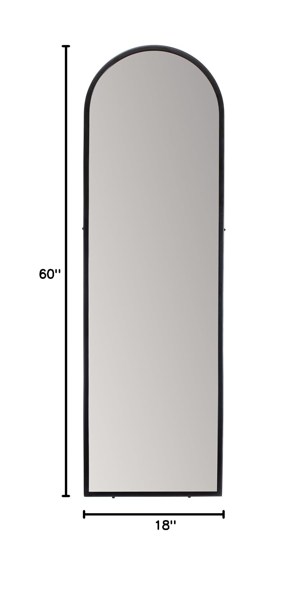 Decor 60-in by 18-in Aria Black Arched Mirror