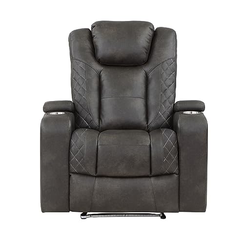LumiLuxe Power Recliner Chair – Storage Arms, USB, LED & Power Headrest
