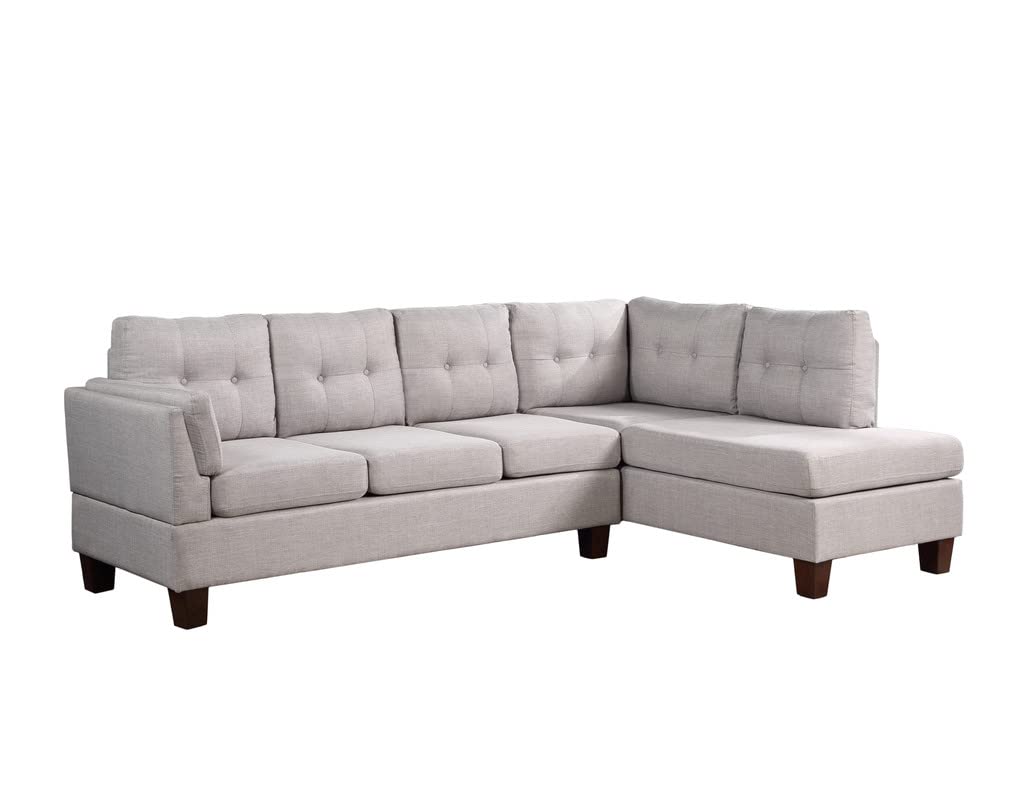 Linen Modern Sectional Sofa with Right Facing Chaise