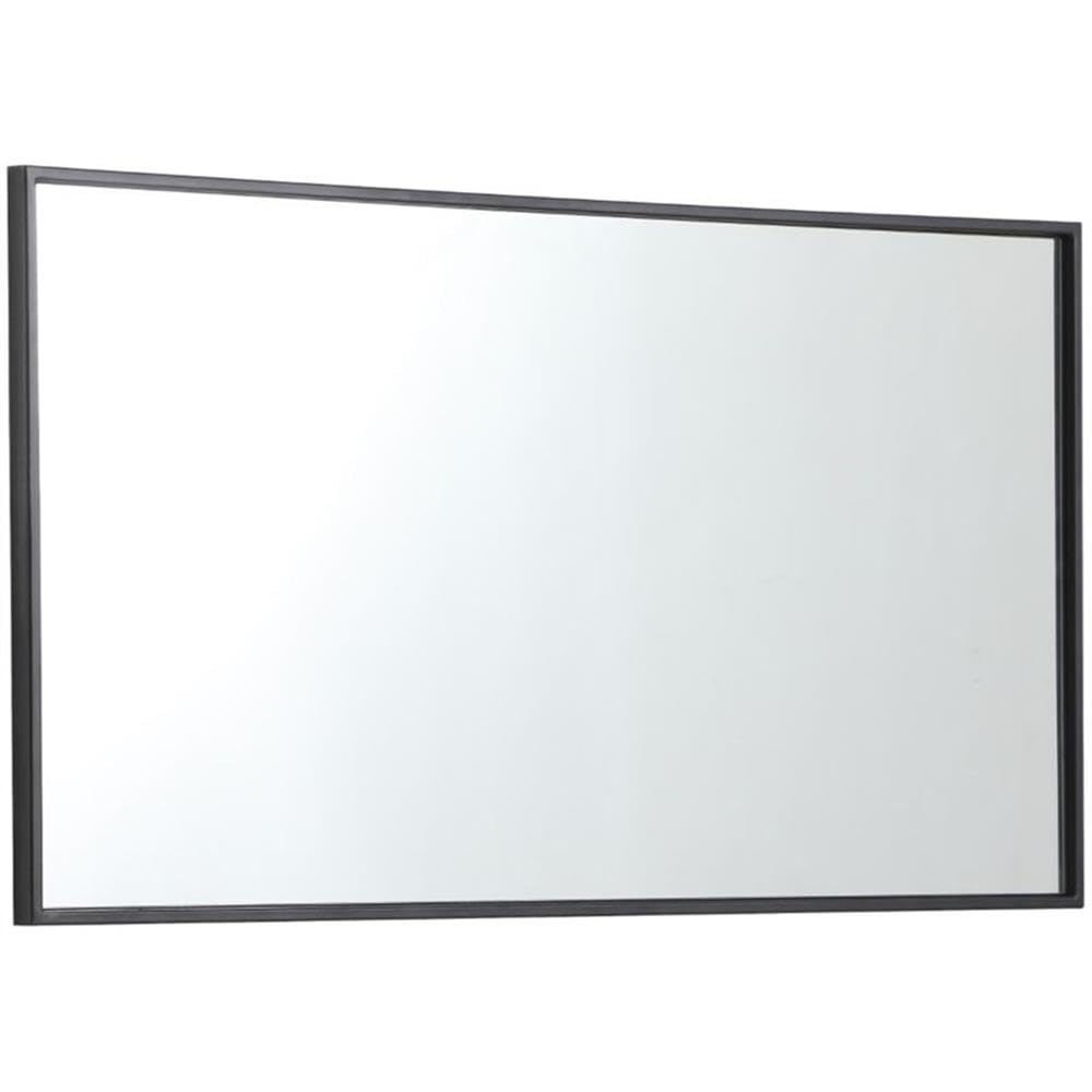Modern 36" x 20" Contemporary Metal Frame Mirror in Black