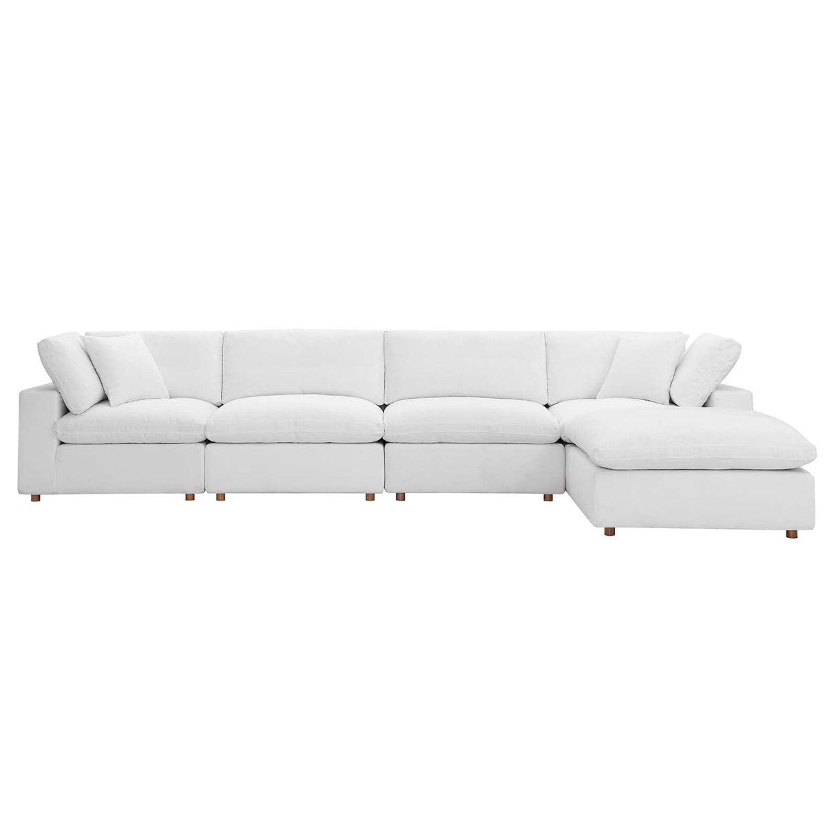 Modway Commix Down-Filled Overstuffed Upholstered 5-Piece Sectional Sofa Set