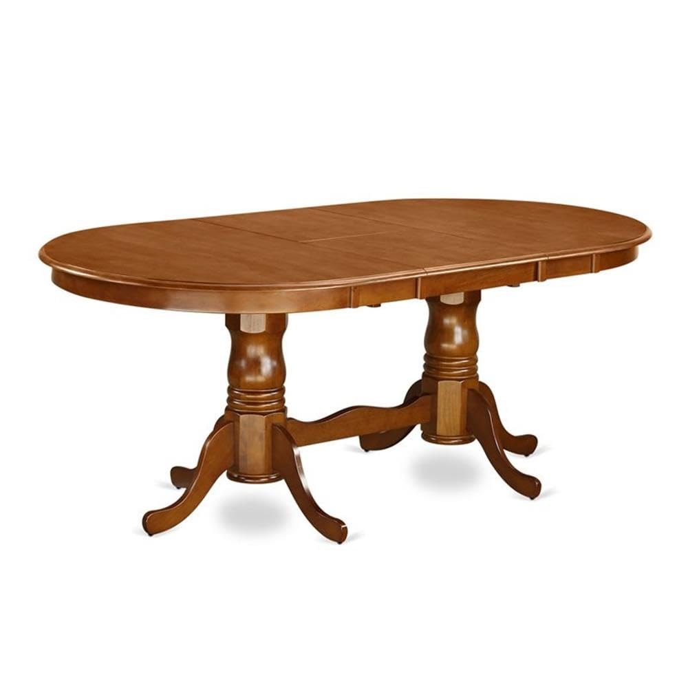 PLPO9-SBR-W 9 Piece Dining Room Furniture Set Includes an Oval Kitchen Table with Butterfly Leaf