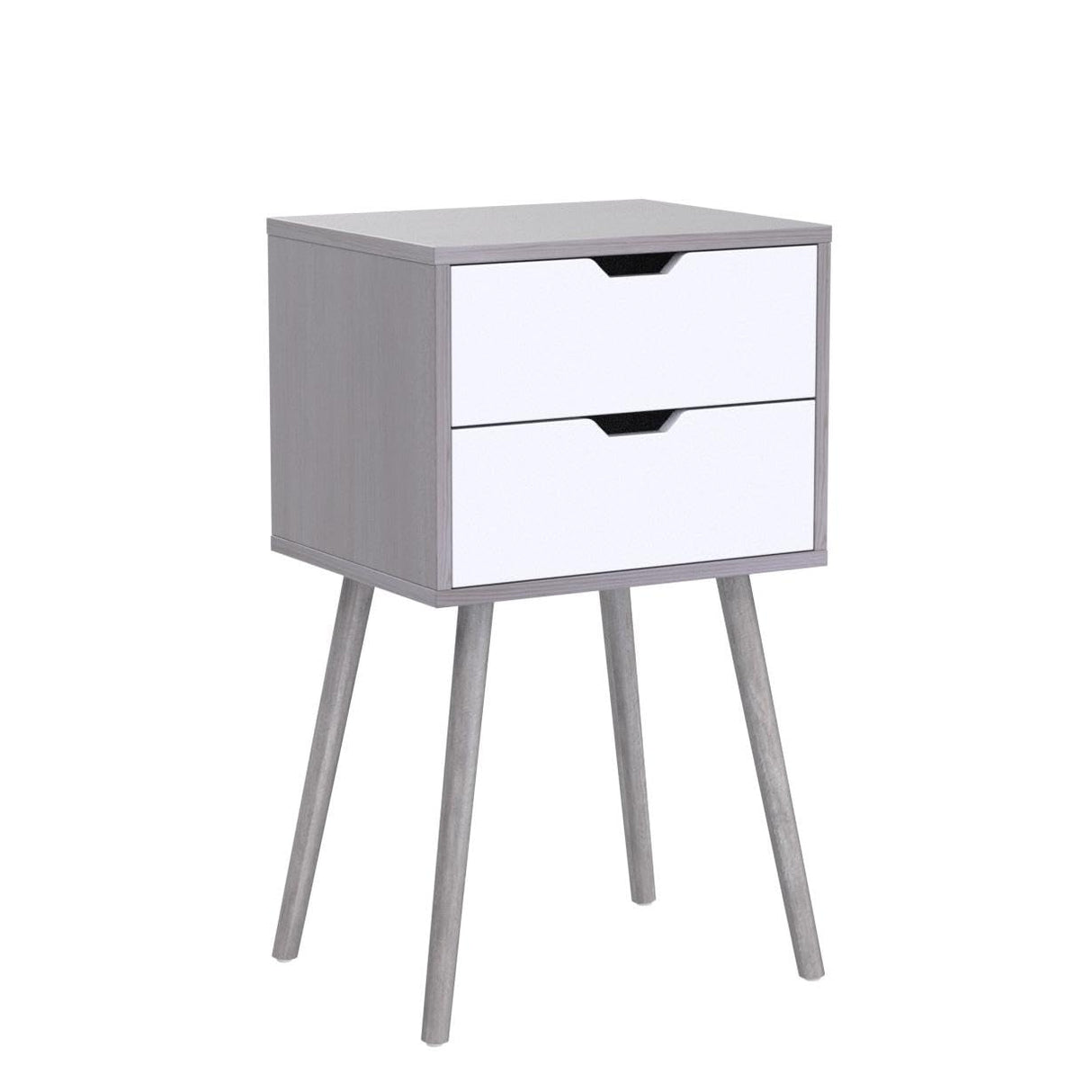 Nightstands Set of 2, Night Stand with Drawers, Bedside Tables with Solid Wood Legs and