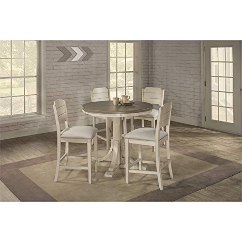Furniture Hillsdale Clarion Round Counter Height Open Back Stools, Distressed Gray/Sea
