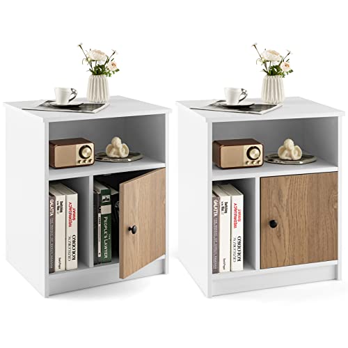 Nightstand Set of 2, Wooden Sofa Side End Table