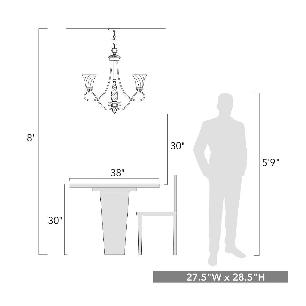 Chandelier 6 Light in Variety of Style 28.5 inches High by 27.5 inches