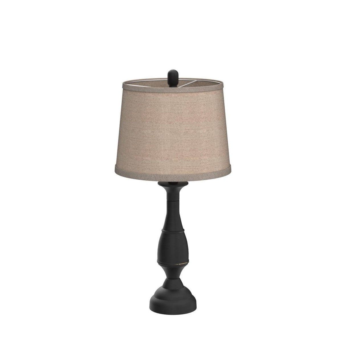 Farmhouse Table Lamps Set of 2 - 25" Bronze Metal with Beige Linen Shade