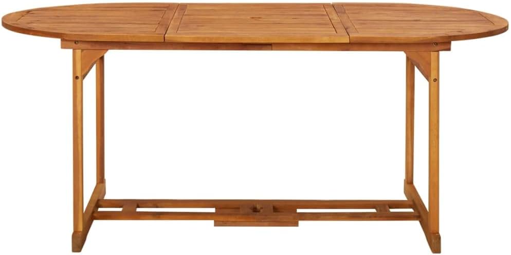 Solid Acacia Wood Outdoor Dining Table - 71" Rustic Patio Furniture