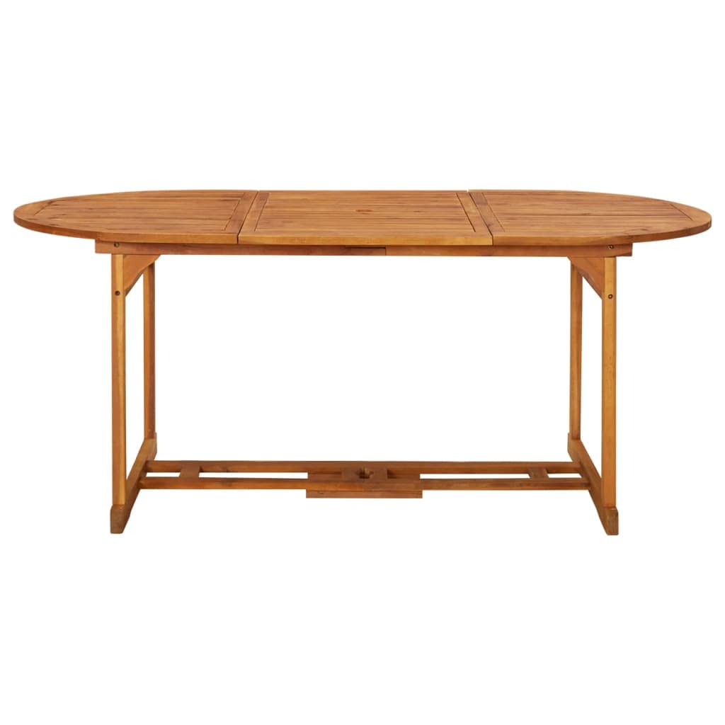 Solid Acacia Wood Outdoor Dining Table - 71" Rustic Patio Furniture