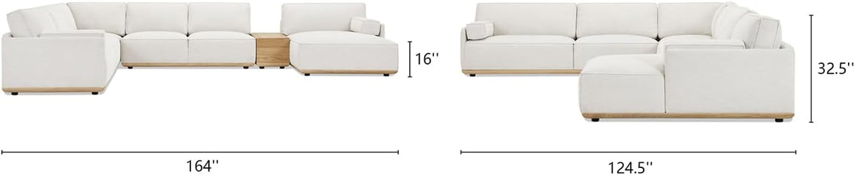 Home Destin 164" 5pc Modular RAF U-Shaped Chaise Sectional