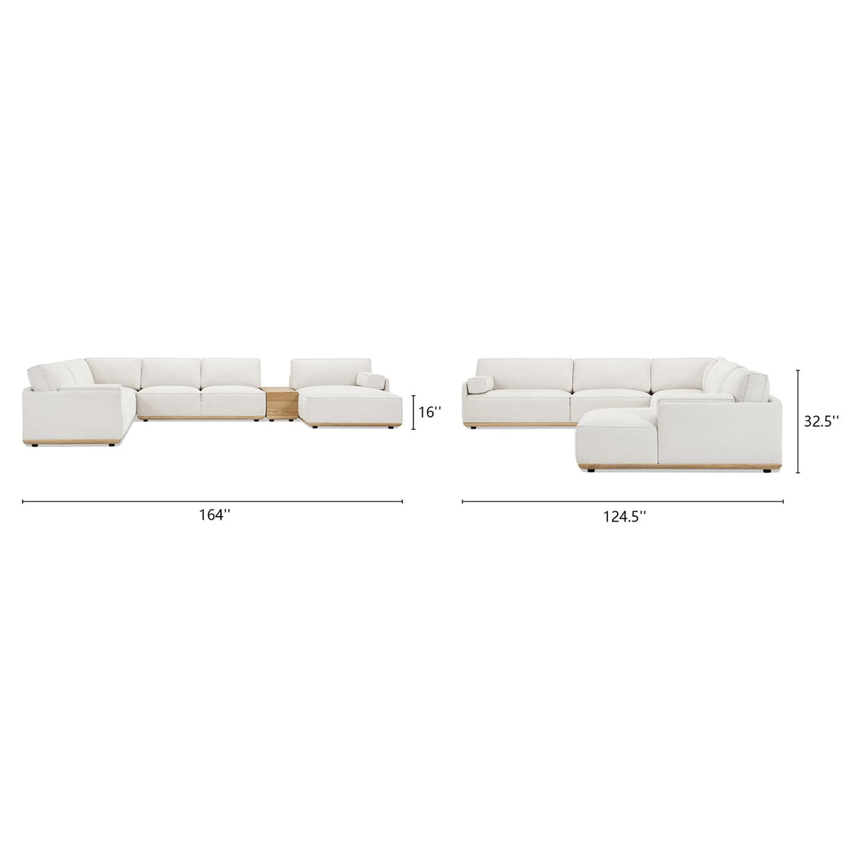 Home Destin 164" 5pc Modular RAF U-Shaped Chaise Sectional