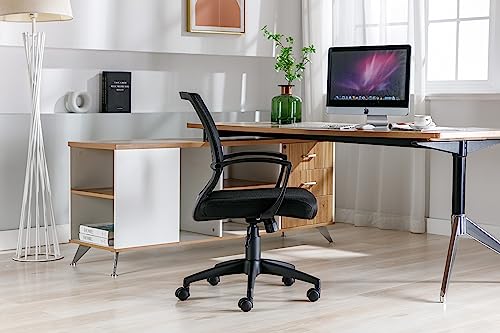 Lawrence Mesh Home Office Chair, Task Chair, Black, Black MESH