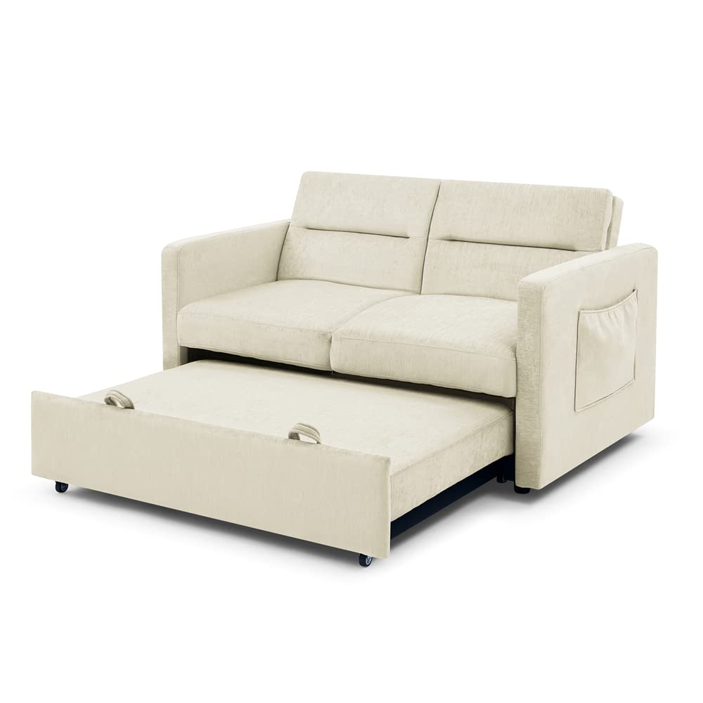 Convertible Sofa Bed, Loveseats Sofa with Pull-out Bed, 2-Seater Sofa