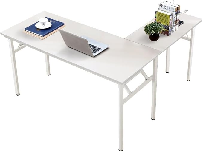 L Shaped Desk Folding Computer Desk, L Desk Home Office Desk