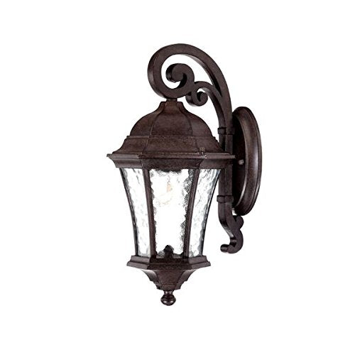 Waverly Collection 1-Light Wall Mount Outdoor Light Fixture, Black Coral