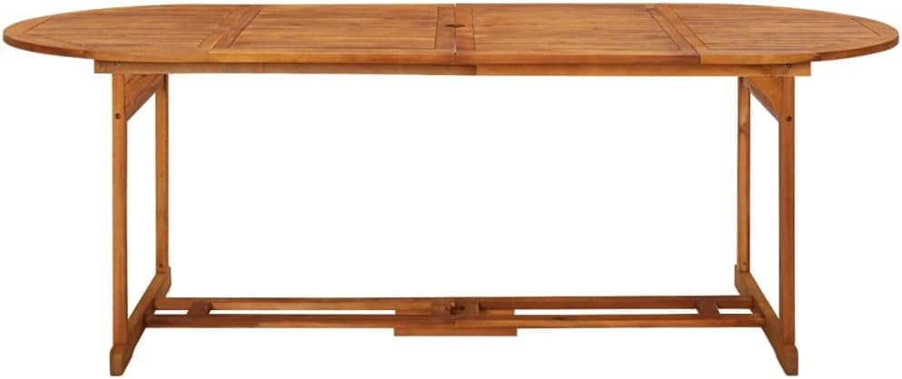 Solid Acacia Wood Patio Dining Table - 86.6" Outdoor Garden Furniture