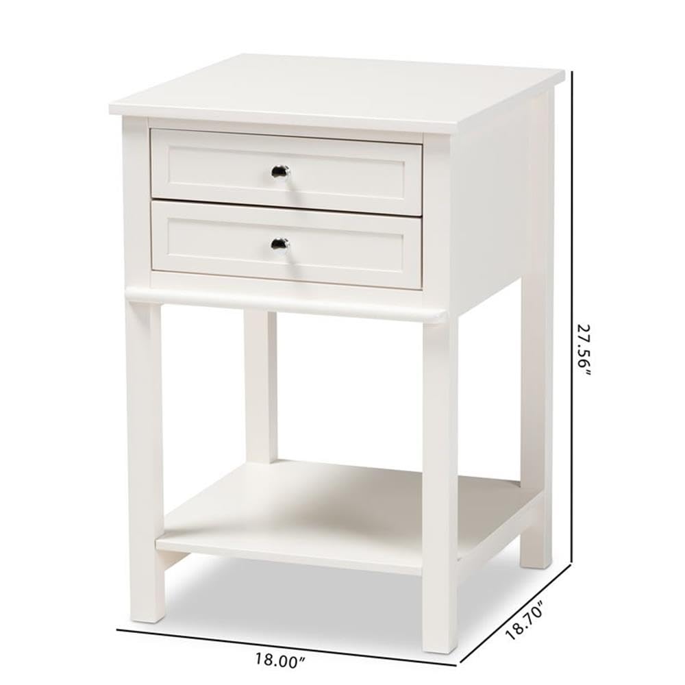 2-Drawer Wood Nightstand