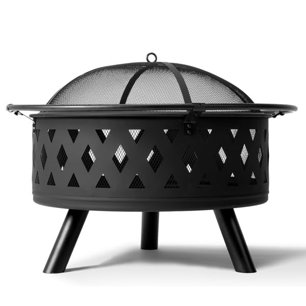 32IN Metal Fire Pit Black