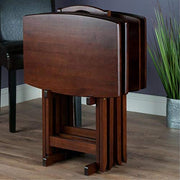 Wood Darlene Tray Table Set – 2 Piece Folding Tables